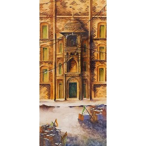 Aisha Khan, 10 x 22 Inch, Watercolor on Paper, Cityscape Painting, AC-AHK-008